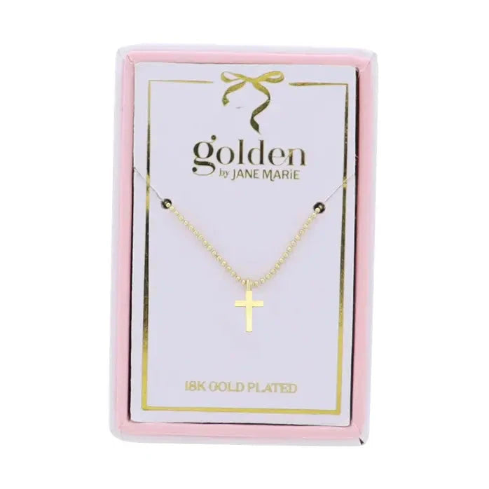 Kids 18K Gold Plated Necklace with Gold Cross Girl Necklace Jane Marie 