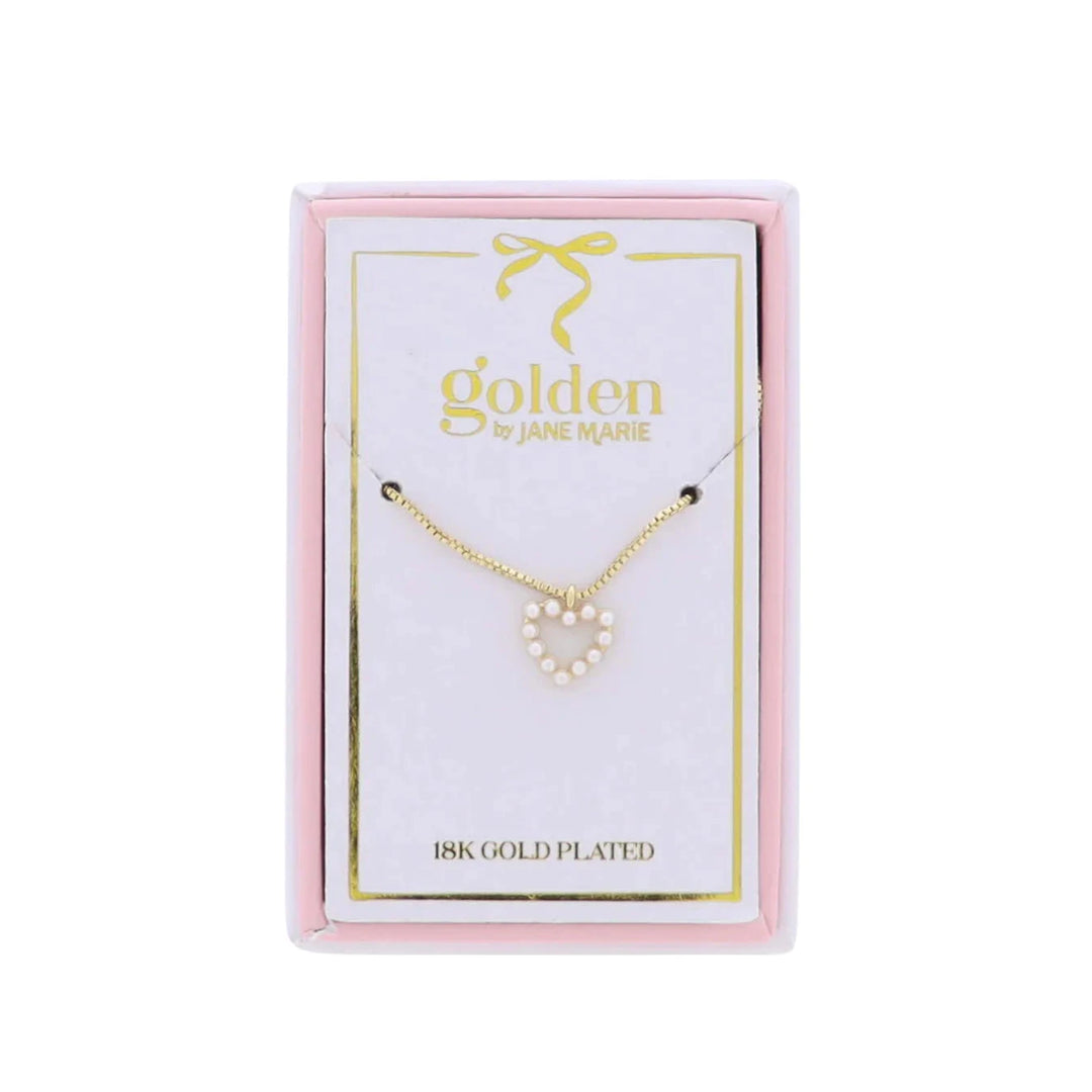 Kids 18K Gold Plated Pearl Cabachon Necklace Girl Necklace Jane Marie 