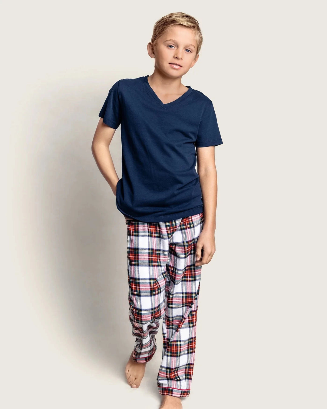Kid's Brushed Twill Pajama Pant - Balmoral Tartan Boy Pajamas Petite Plume 