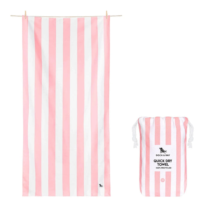 Kid's Cabana Quick Dry Towel - Medium Childrens Beach Towels Dock and Bay Malibu Pink 
