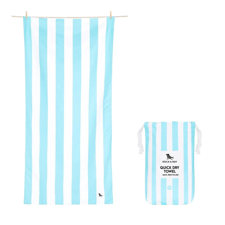 Kid's Cabana Quick Dry Towel - Medium Childrens Beach Towels Dock and Bay Tulum Blue 