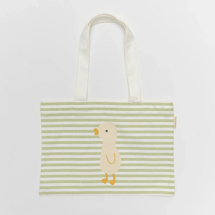Kids Canvas Beach Bag - Duck Sage Stripe Beach Bag Sunny Life 