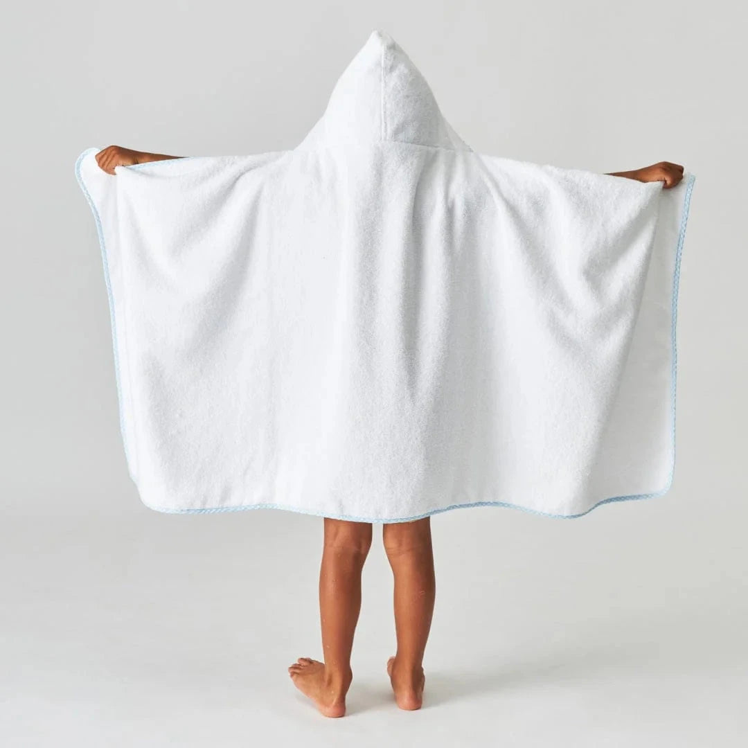Kids' Hooded Towel- Blue Gingham Hooded Bath Towels Weezie 