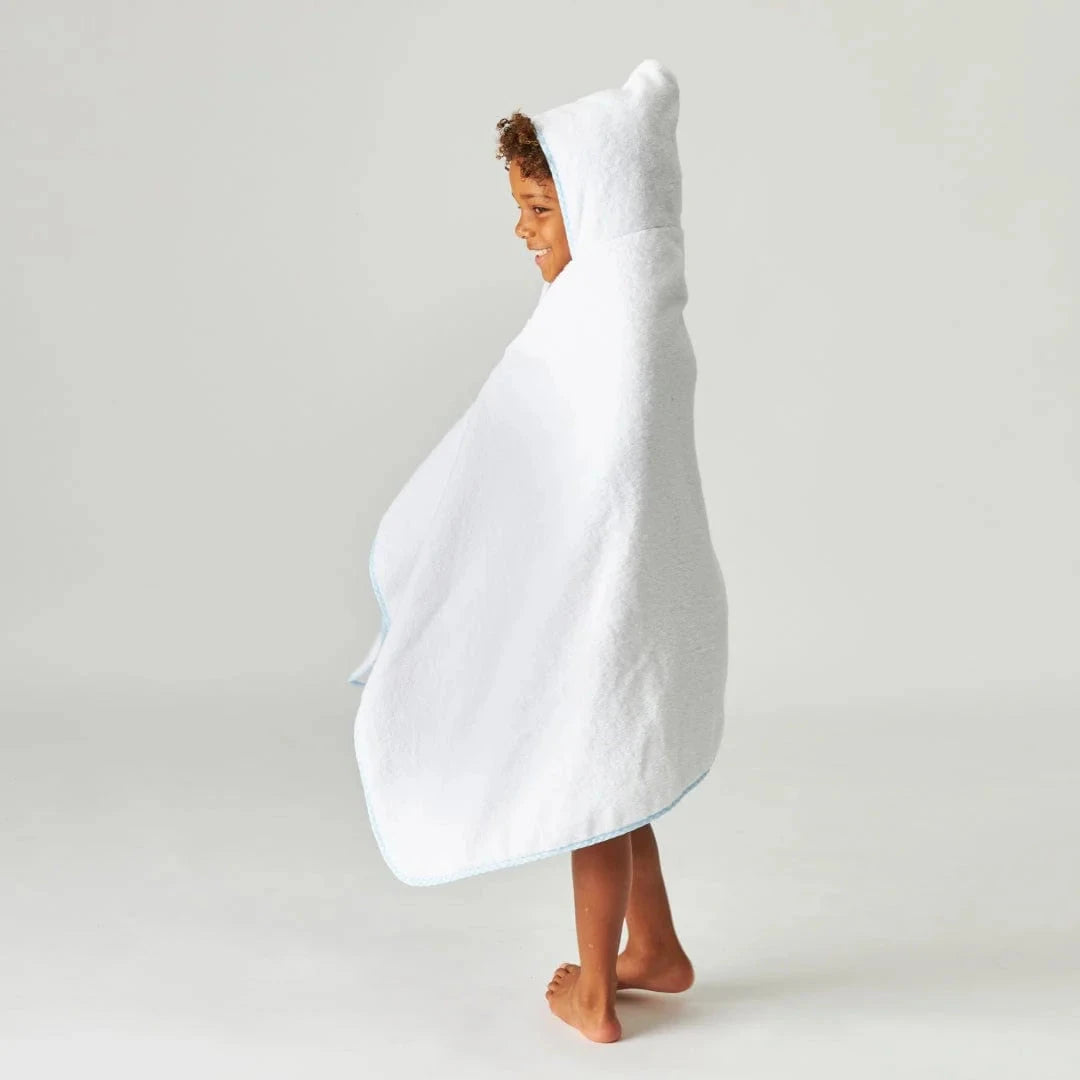 Kids' Hooded Towel- Blue Gingham Hooded Bath Towels Weezie 