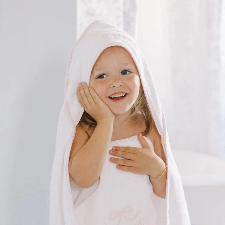 Kids' Hooded Towel- Pink Gingham Hooded Bath Towels Weezie 