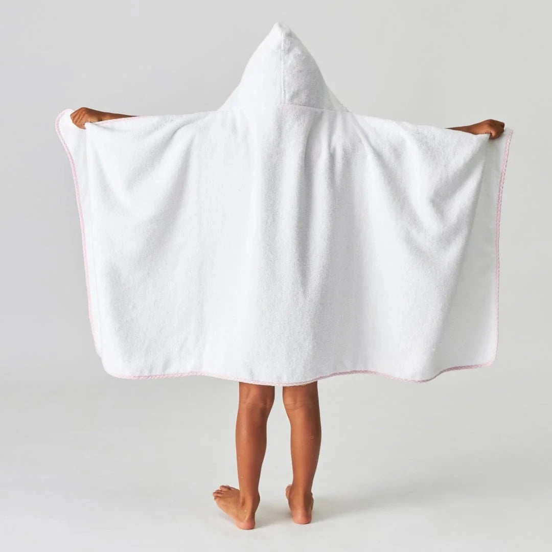 Kids' Hooded Towel- Pink Gingham Hooded Bath Towels Weezie 