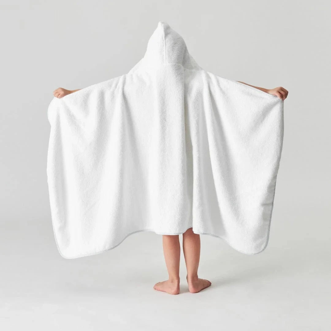 Kids' Hooded Towel- Solid White Hooded Bath Towels Weezie 