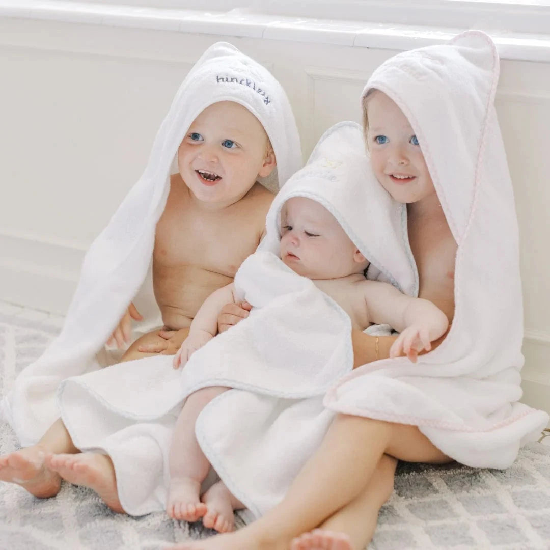 Kids' Hooded Towel- Solid White Hooded Bath Towels Weezie 