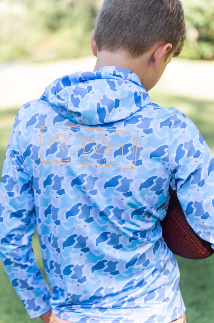 Kid's Pro Performance Hoodie T-shirt - Windsurfer Camo Boy Shirt Prodoh 