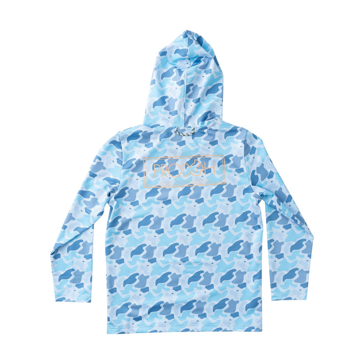Kid's Pro Performance Hoodie T-shirt - Windsurfer Camo Boy Shirt Prodoh 