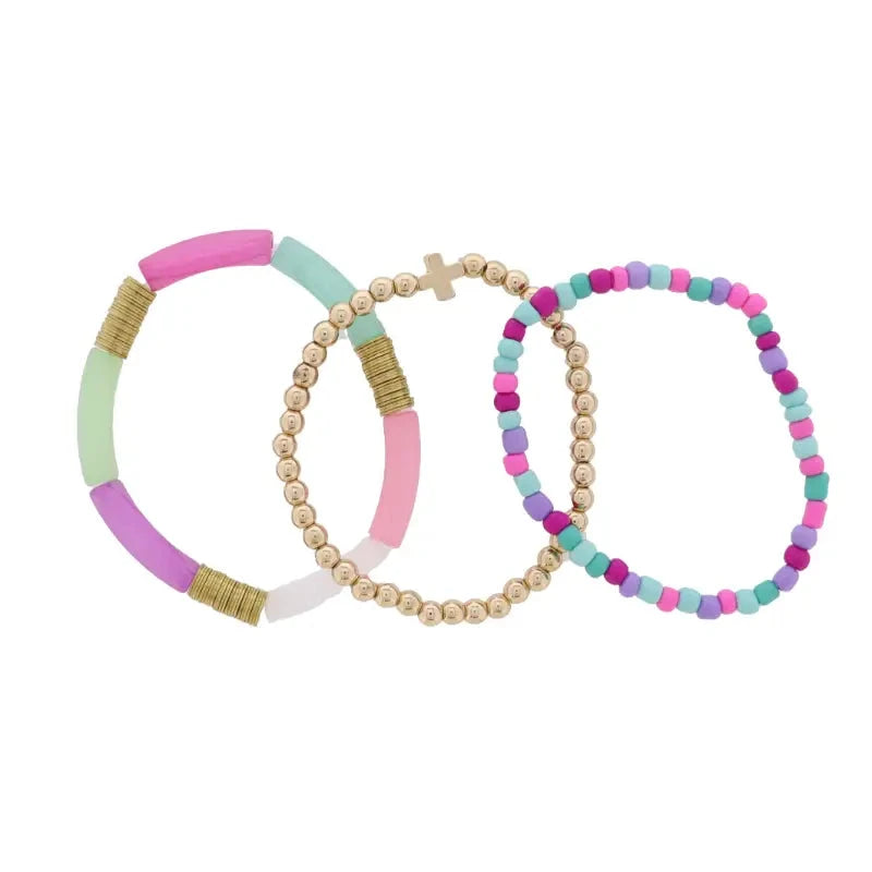 Kids Set of 3 Beaded Bracelet Girl Bracelet Jane Marie 