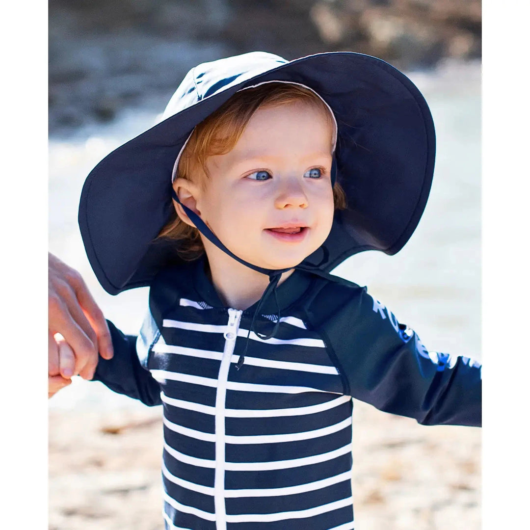 Kids Sun Protective Hat - Navy Child Sun Hat Rufflebutts 