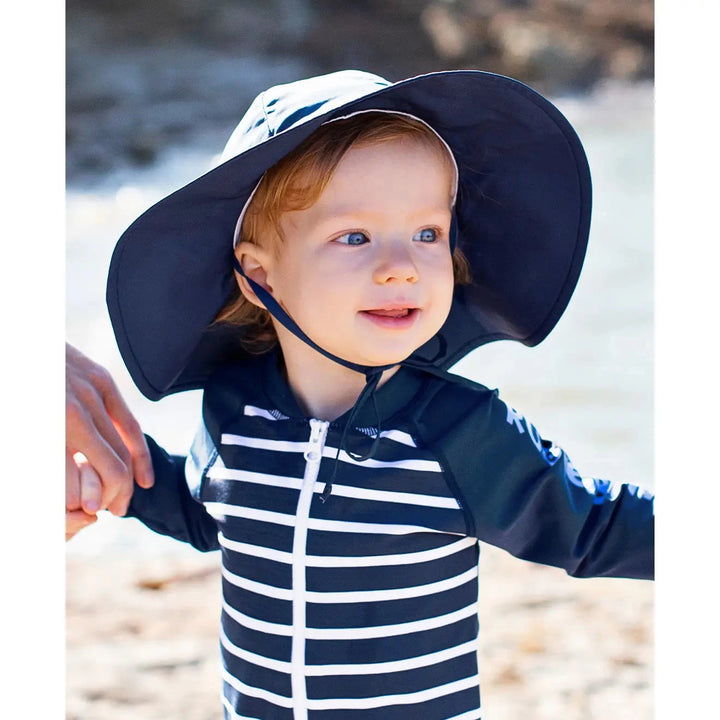Kids Sun Protective Hat - Navy Child Sun Hat Rufflebutts 