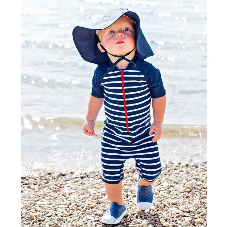 Kids Sun Protective Hat - Navy Child Sun Hat Rufflebutts 