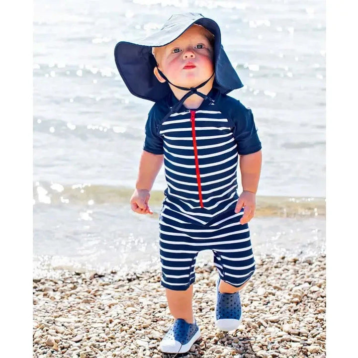Kids Sun Protective Hat - Navy Child Sun Hat Rufflebutts 