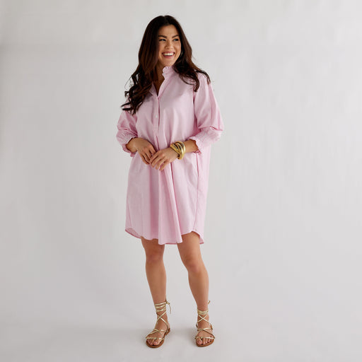 Kimberly Opposite Dress - Pink Stripe Womens Dress Caryn Lawn 