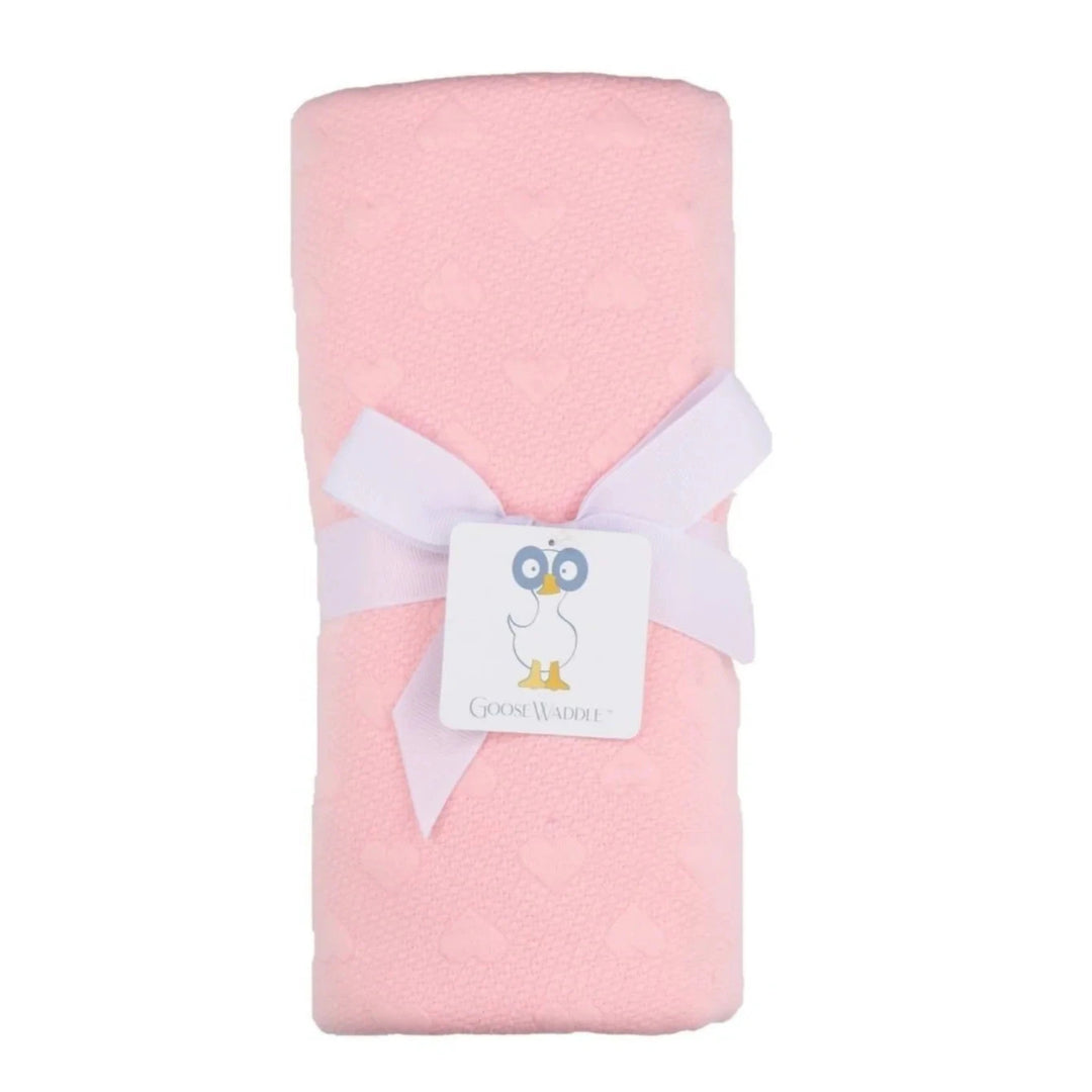 Knit Baby Blanket - Pink Baby Blanket GooseWaddle 