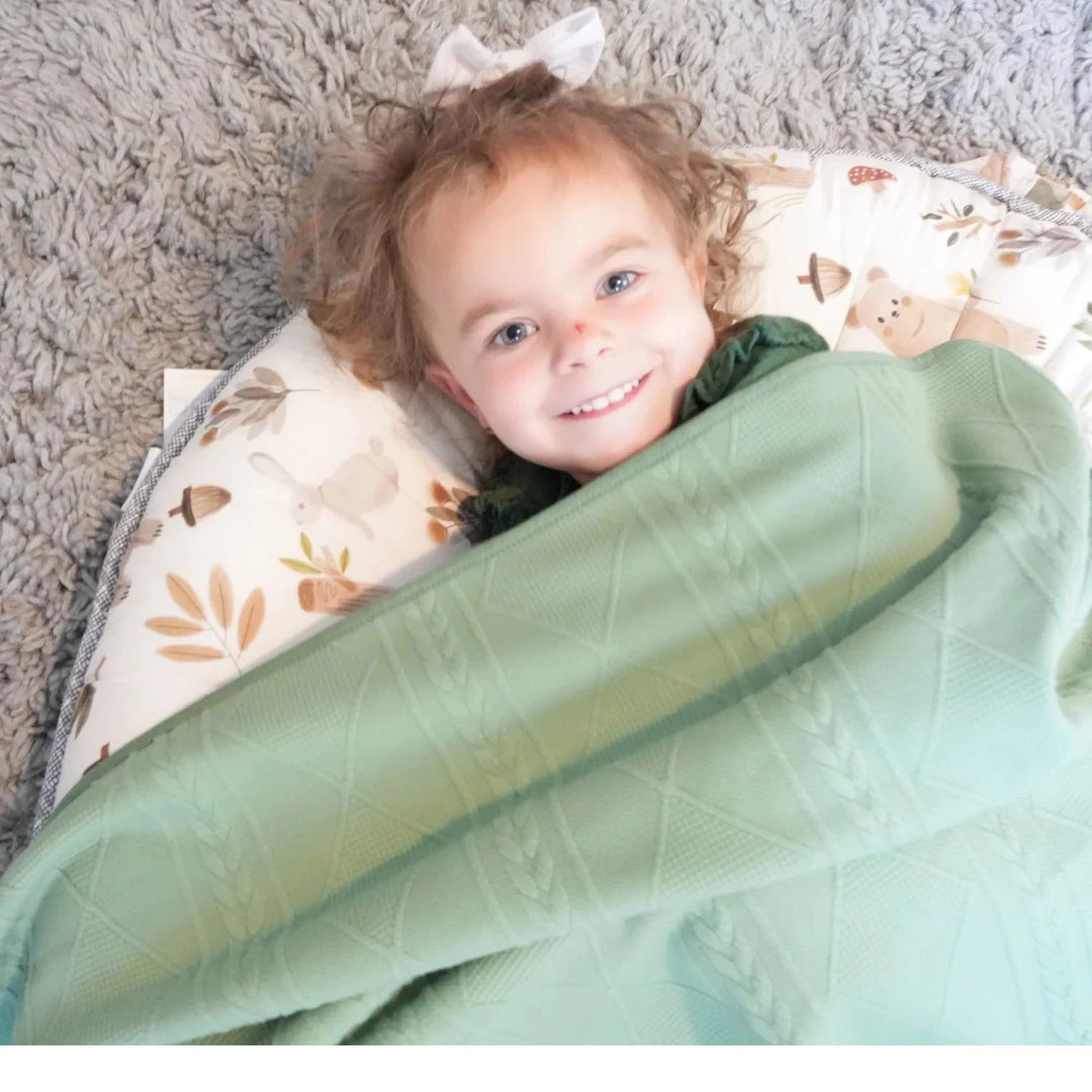 Knit Baby Blanket - Sage Green Baby Blanket GooseWaddle 