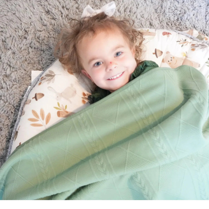 Knit Baby Blanket - Sage Green Baby Blanket GooseWaddle 