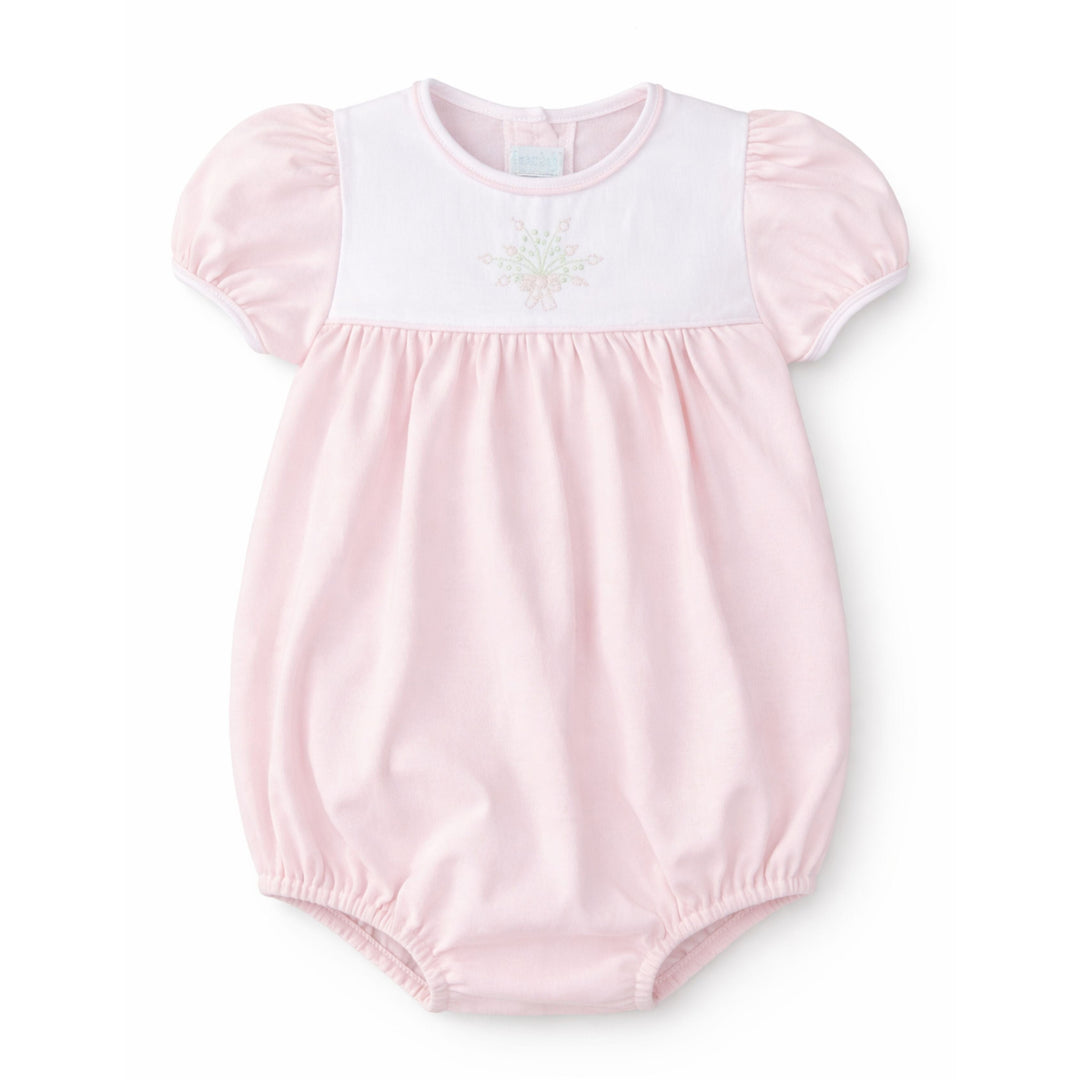 Knit Pink Bubble with Bow and Flowers Girl Bubble Auraluz 