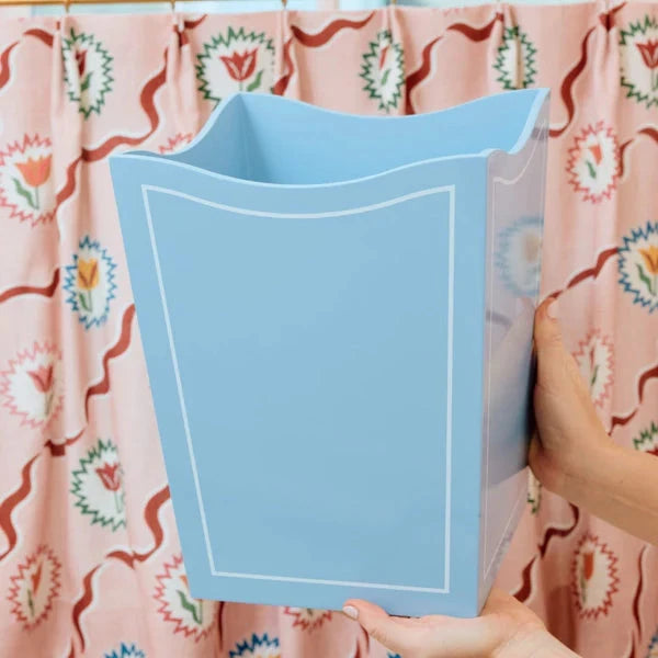 Lacquer Waste Bin - Hydrangea Wastebasket Weezie 