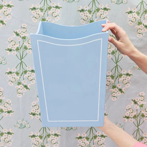 Lacquer Waste Bin - Hydrangea Wastebasket Weezie 