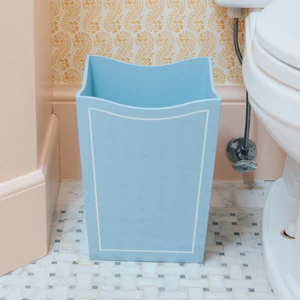 Lacquer Waste Bin - Hydrangea Wastebasket Weezie 