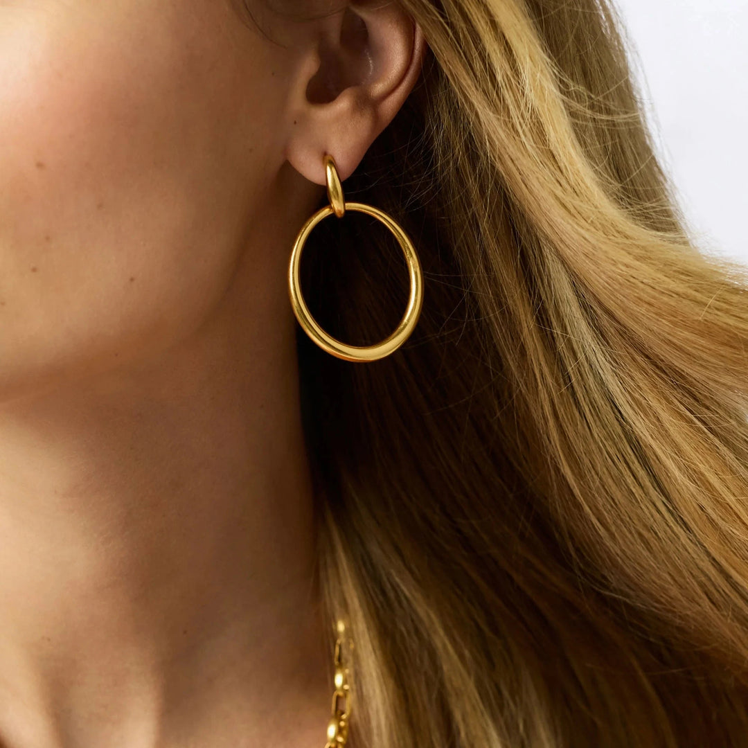 Laguna Doorknocker Earrings - Gold Womens Earrings Julie Vos 