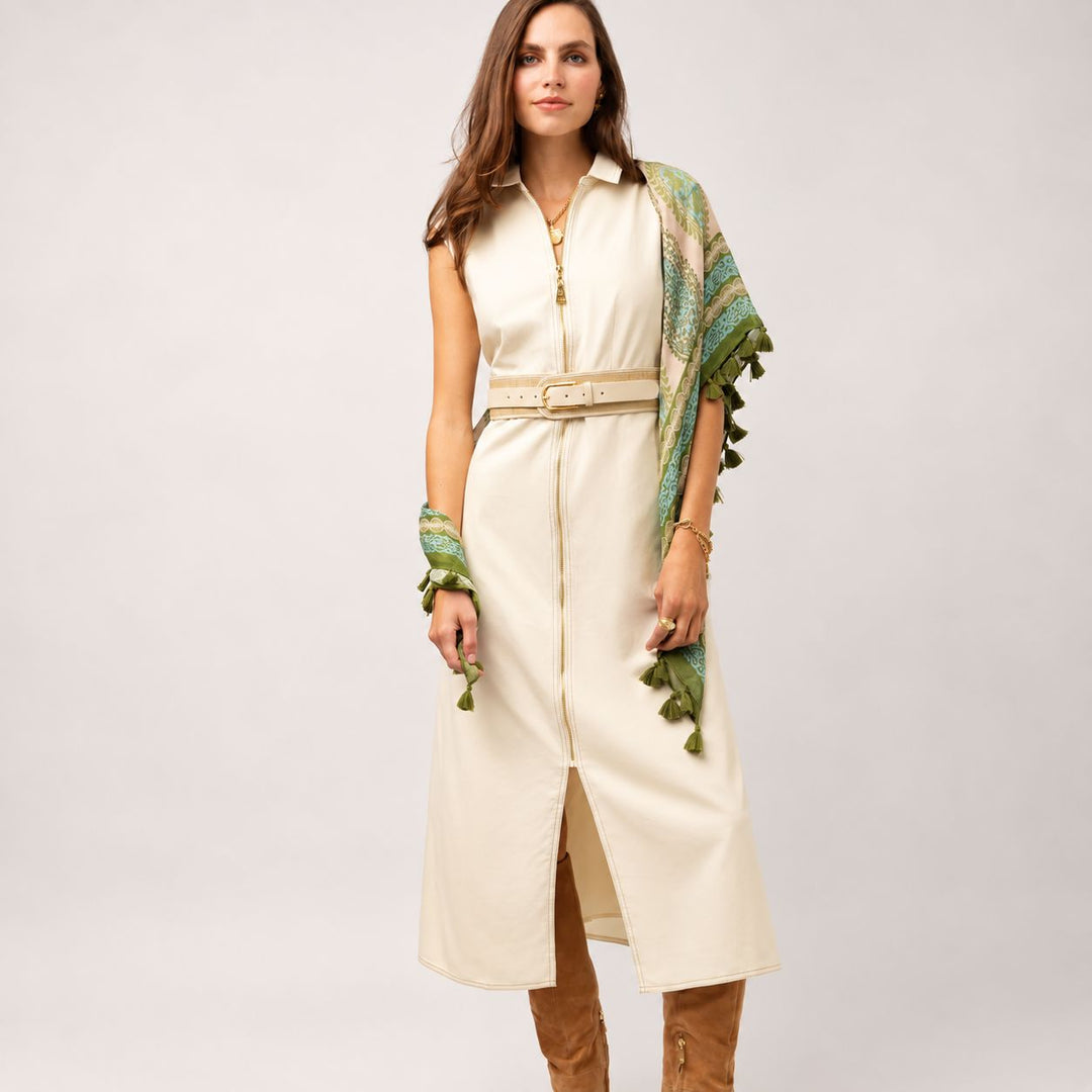 Lainey Denim Dress - Antique White Womens Dress Spartina 