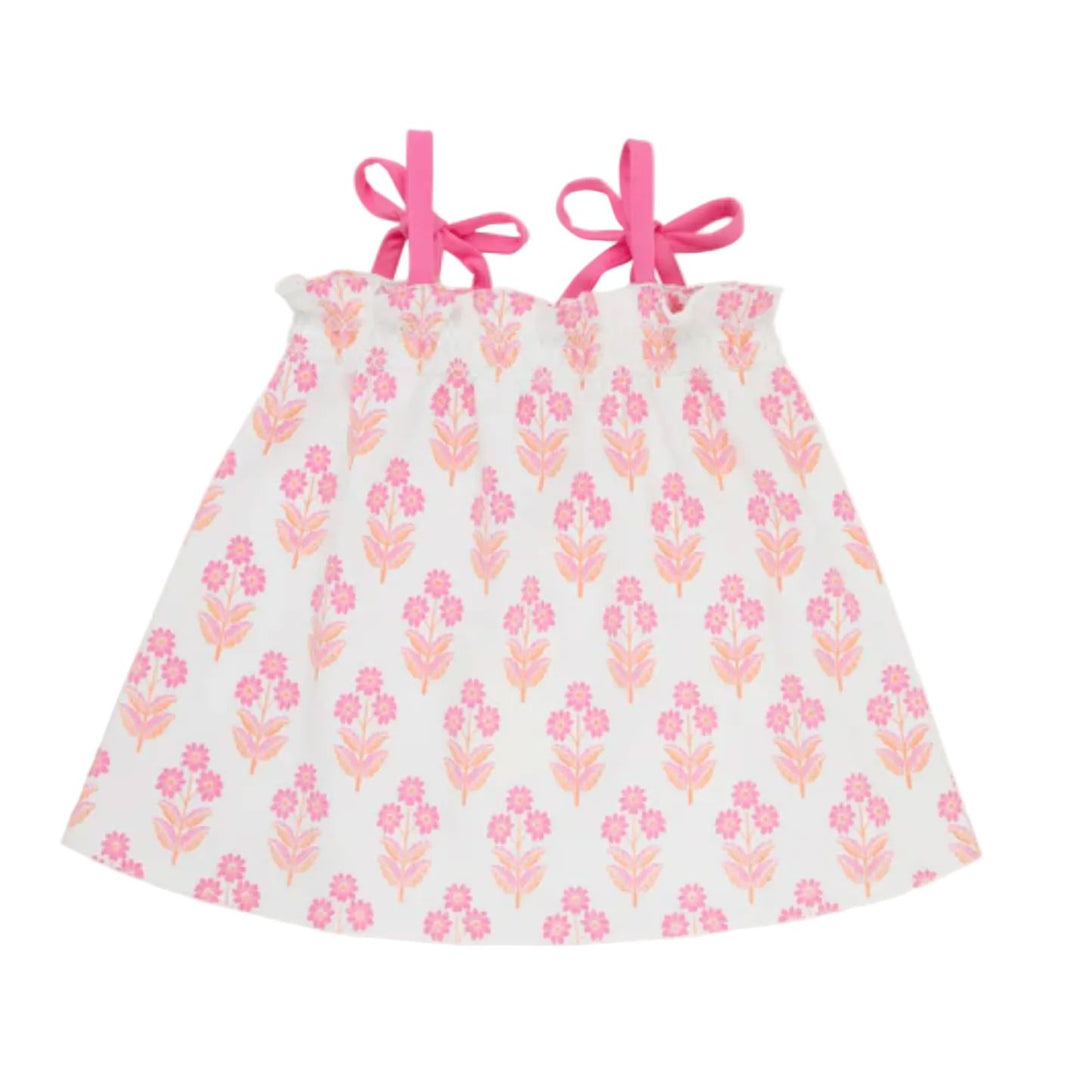 Lainey's Little Top - Bridgetown Harbour Hand Block Girl Shirt Beaufort Bonnet 