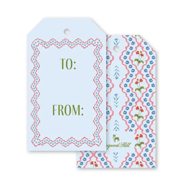 Lamia Damask Blue Gift Tags Gift Tags & Labels Dogwood Hill 