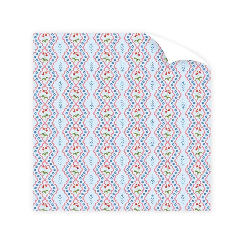 Lamia Damask Blue Wrapping Paper Roll Wrapping Paper Dogwood Hill 