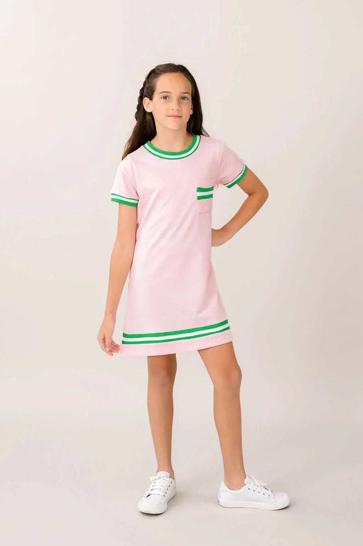 Landry Dress- Primrose Pink/Green Girl Dress Set Athleisure 