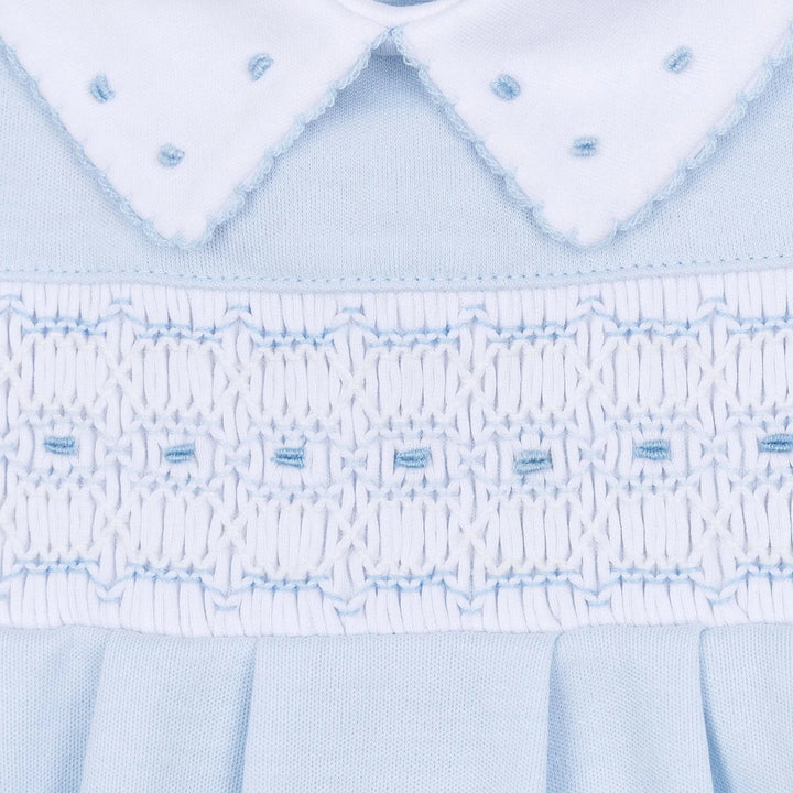 Landry Smocked Bubble - Light Blue Boy Bubble Magnolia Baby 