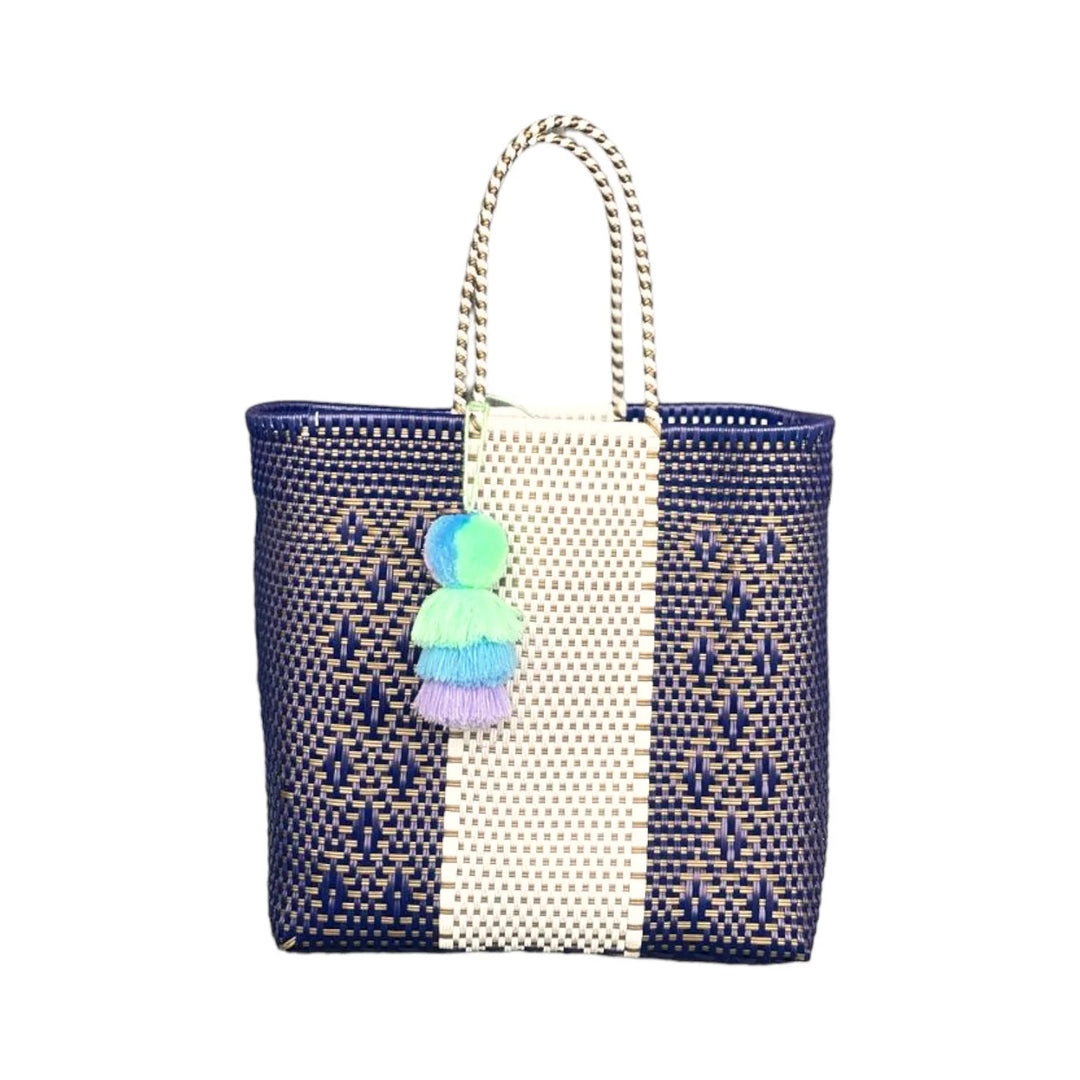 Large - Azul Lux Citron Tote Beach Bag Squeeze De Citron 