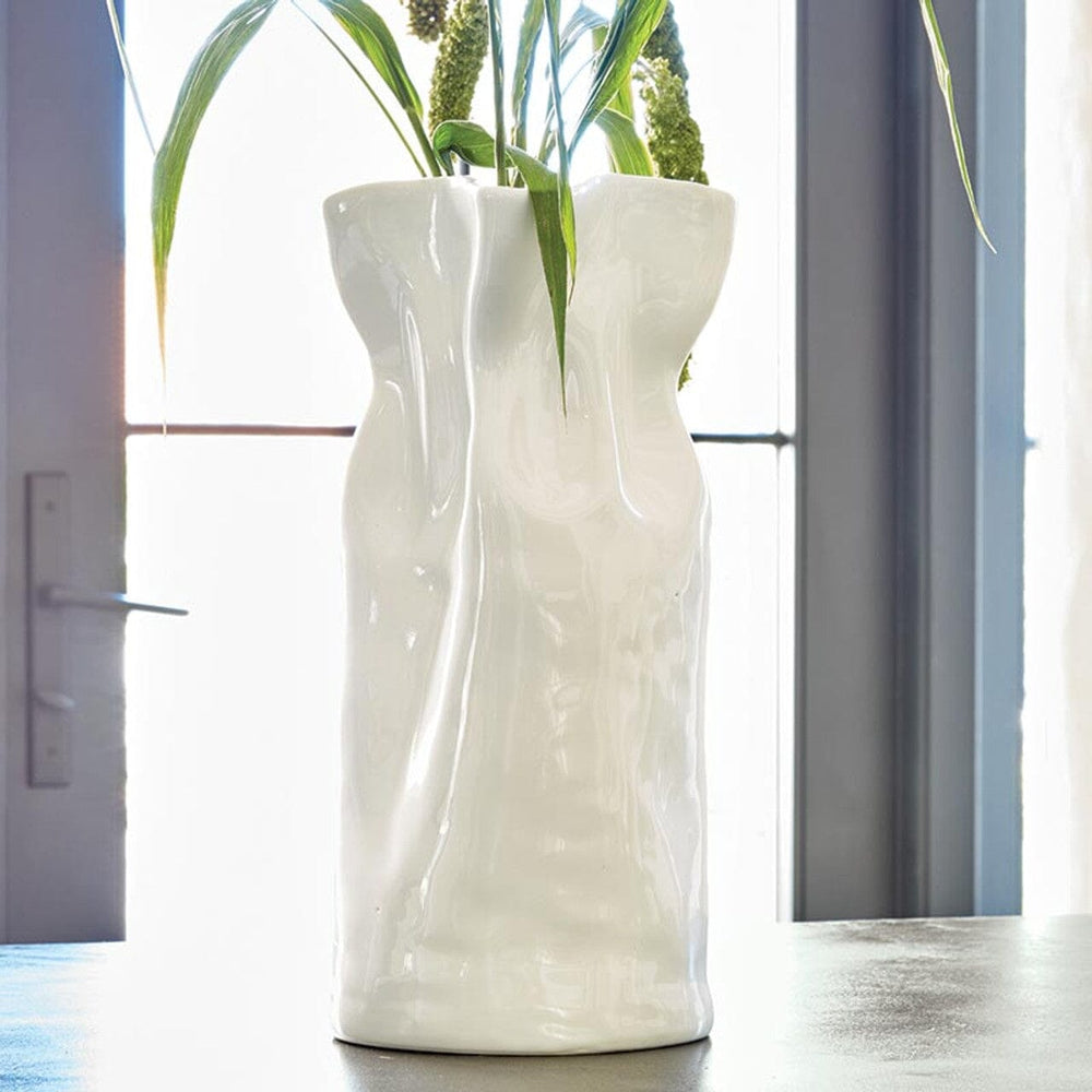 Large Cinched Ceramic Vase Vase Creative Brands - Santa Barbara Design Studio 
