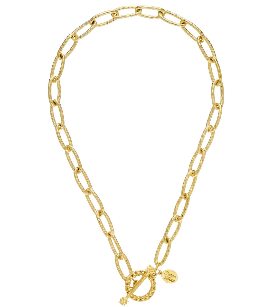 Large Oblong Gold Toggle Necklace Womens Necklace Susan Shaw 