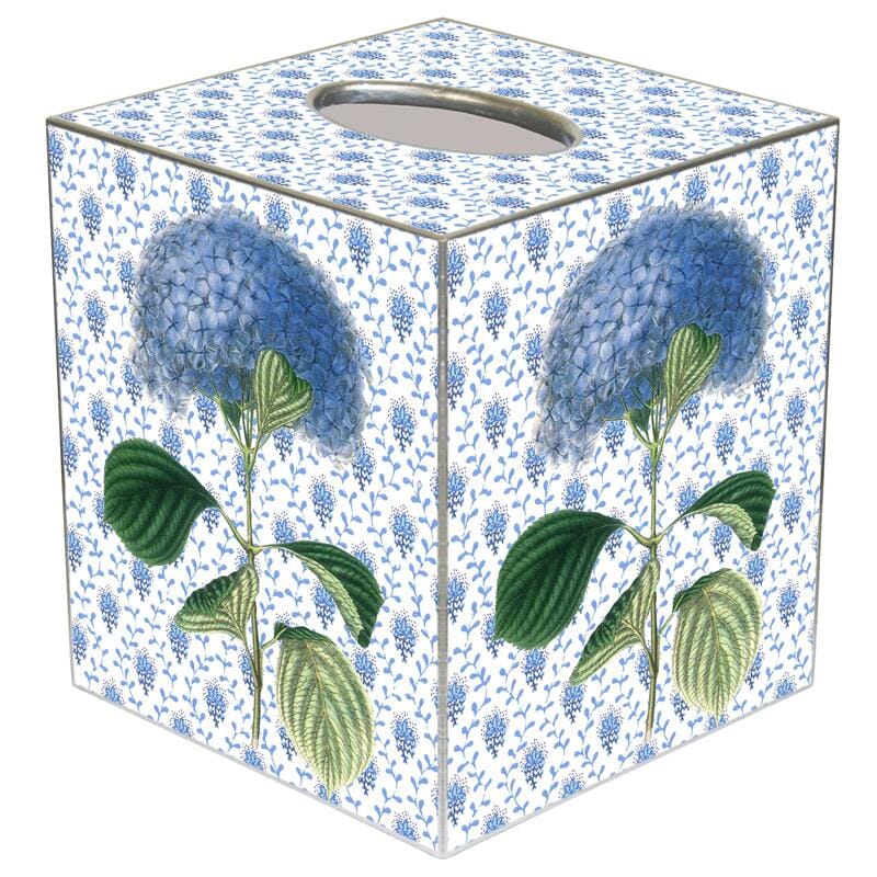 Laura Park Art Tissue Box Cover - Blue Hydrangea on Blue Provencial Tissue Box Covers Marye Kelley 