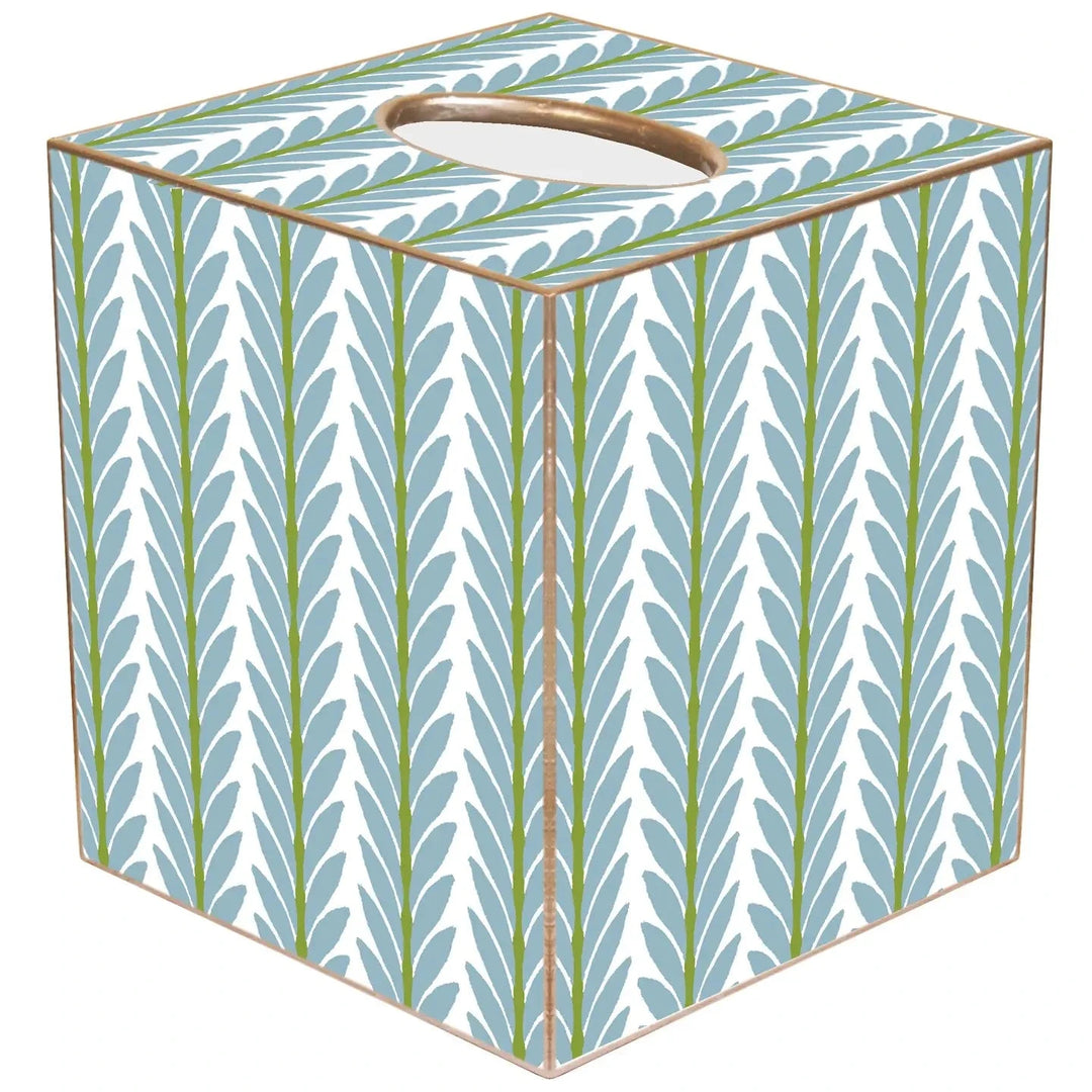 Laura Park Art Tissue Box Cover - Frond French Blue Tissue Box Covers Marye Kelley 