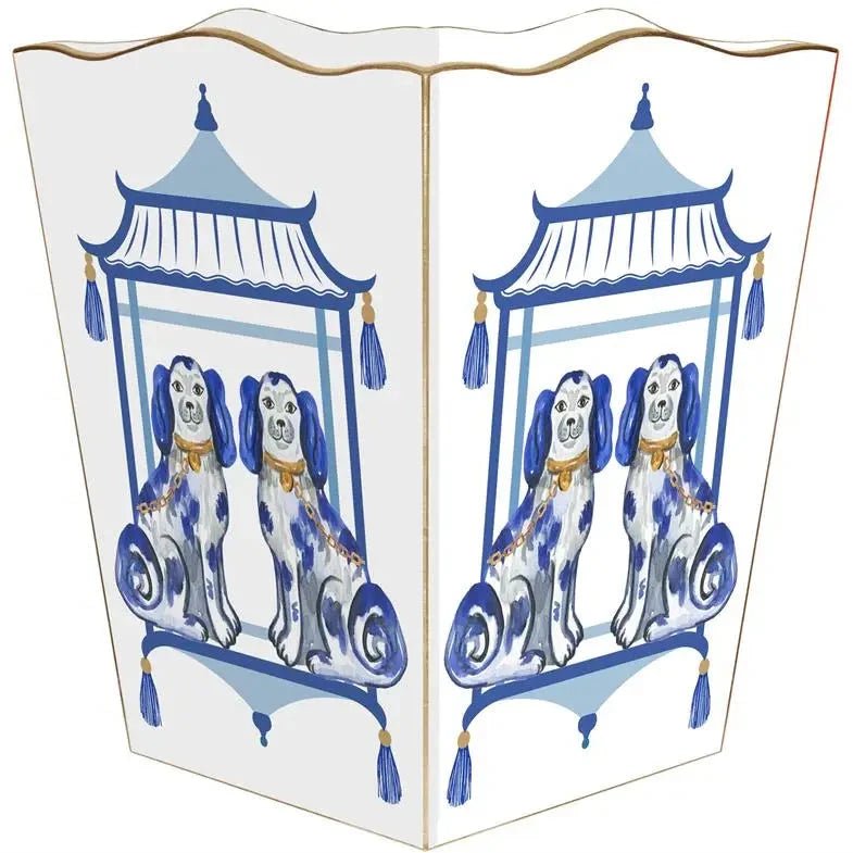 Laura Park Wastebasket - Staffordshire Dogs Chic Wastebasket Marye Kelley 