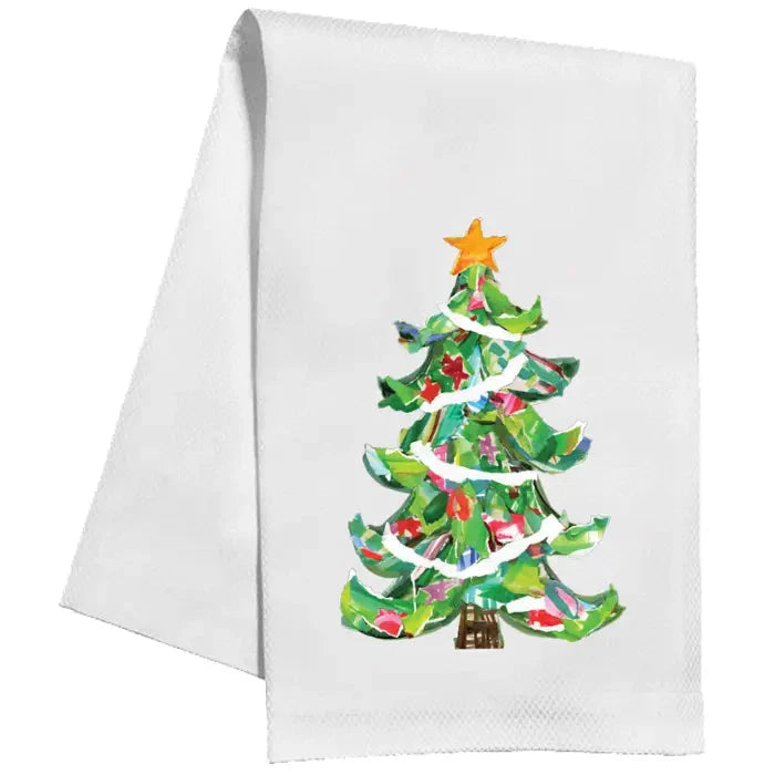 Lauren Dunn Green Christmas Tree Kitchen Towel Kitchen Towel Rosanne Beck 