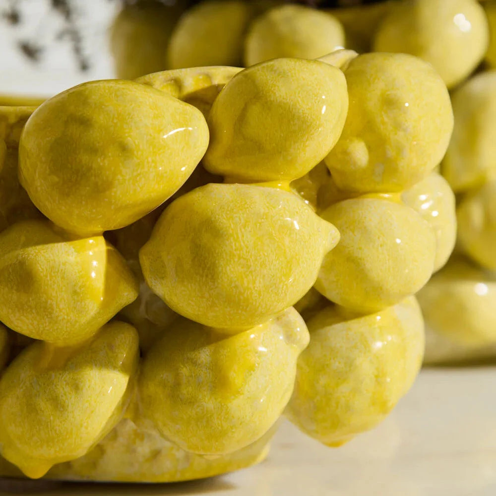 Layered Lemon Pot Planter Accent Decor 