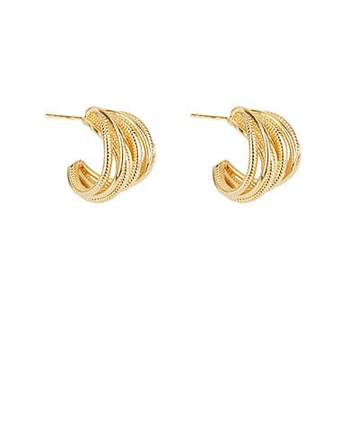 Layered & Textured Hoops Womens Earrings Golden Stella 