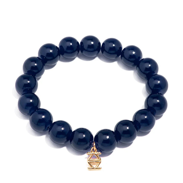 Layla Stretch Bead Bracelet Womens Bracelet Zenzii Jewelry Navy 