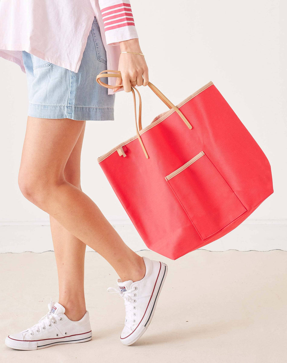 Le Canvas Totes Straw Bag MerSea Cherry 