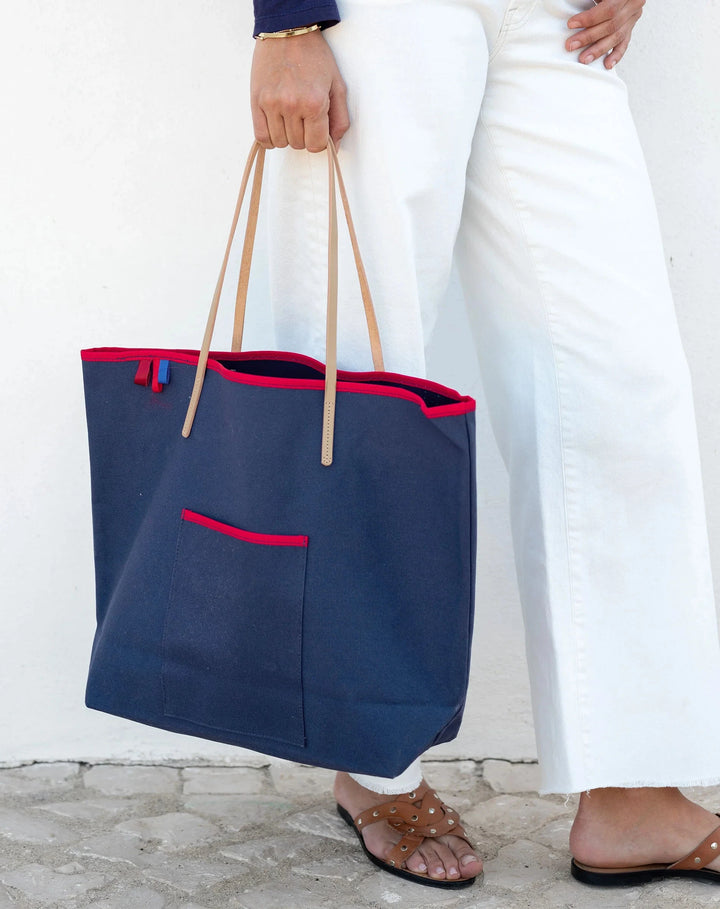 Le Canvas Totes Straw Bag MerSea Navy 