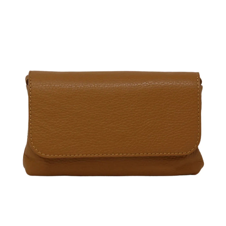 Leather Crossbody Clutch Purse Germán Fuentes Camel 