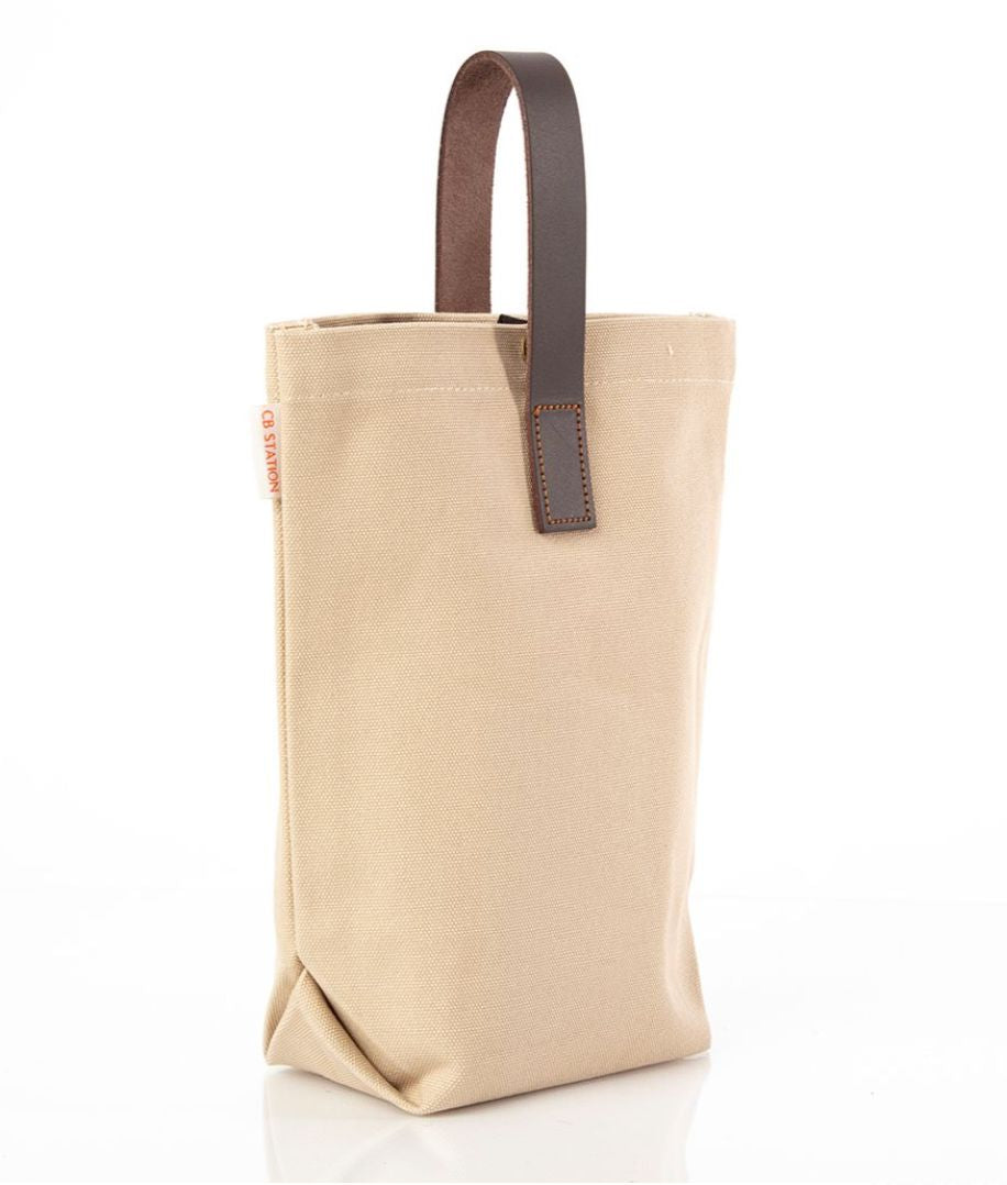 Leather-Grip Wine Carrier for Two Bottles Wine Bag CB Station 
