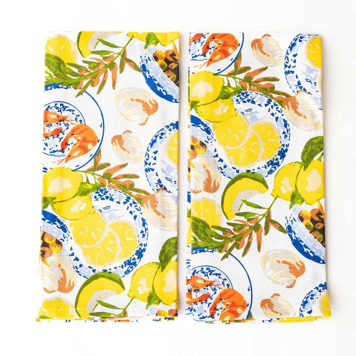 Lemon Santorini Kitchen Towel - Set of 2 Tea Towels 8 Oak Lane 