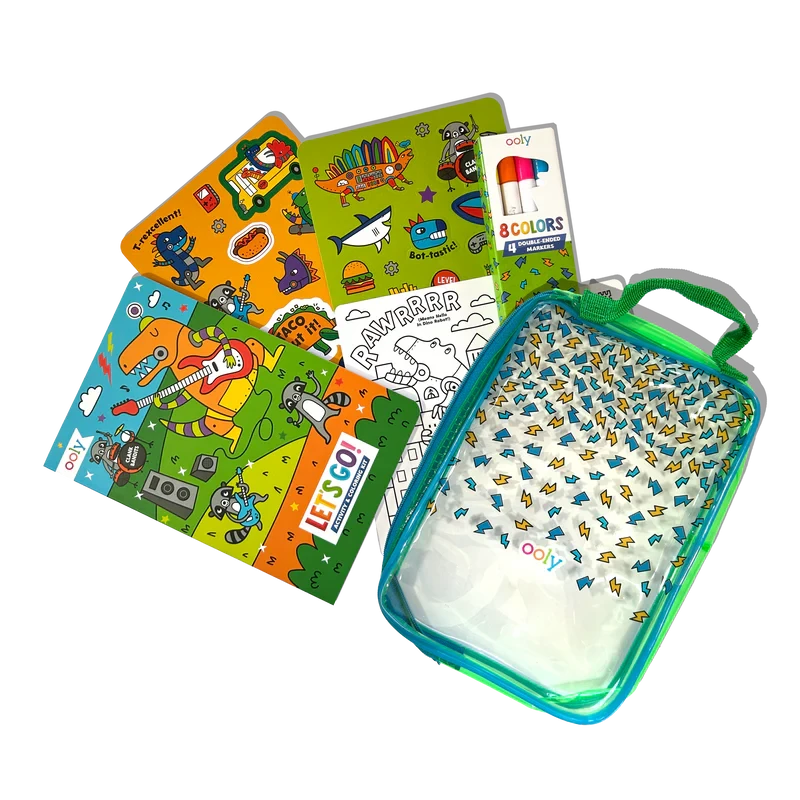 Let's Go! Activity & Coloring Kit - Robo Dinos Activity Toy Ooly 